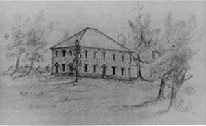Sketch of Pohick Church drawn circa 1830 by one of the children of George Mason