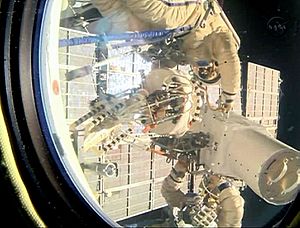 Spacewalkers Oleg Kotov and Sergey Ryazanskiy