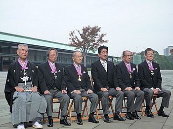 Tasuku Honjo Susumu Nakanishi Ikuta Takagi Shinzo Abe Shunichi Iwasaki and Goichi Oda 20131103