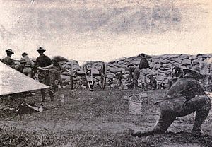 Utah Light Artillery in action in the Philippines, 1899