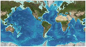 World map of bathymetric data - GEBCO 2014