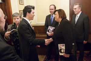 Yundi at 204th anniversary concert of Fryderyk Chopin's birth, with First Lady Anna Komorowska.webp