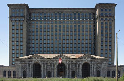 Exterior view of Michigan Central Station in 2016