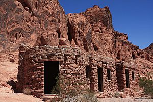 A502, Valley of Fire State Park, Nevada, USA, Civilian Conservation Corps cabins, 2016