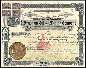 Argonaut Oil & Mining Co stock 1900 and rev stamps
