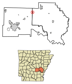 Location of Humphrey in Arkansas County and Jefferson County, Arkansas.