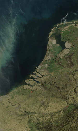 Benelux satellite image