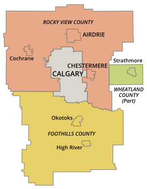 Member municipalities of the Calgary Metropolitan Region Board