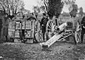 Cameronians officers with French 75 at Bas Maesnil Oct 1914 IWM Q 51514