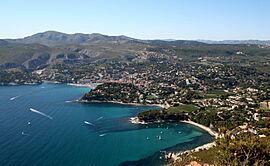 Cassis seen from the cliffs of Cap Canaille