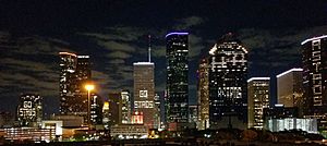Downtown Houston Skyline During 2017 World Series