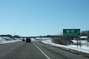 Dyckesville exit and County P overpass in the Town of Green Bay Wisconsin