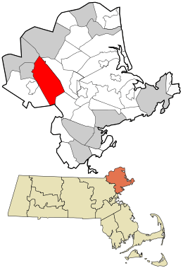 Location in Essex County and the state of Massachusetts.