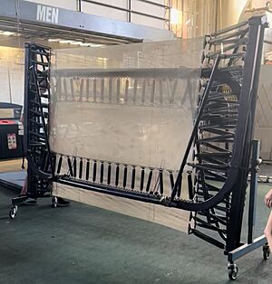 Folded competition trampoline