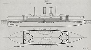 Fuji class battleship diagrams Brasseys 1896
