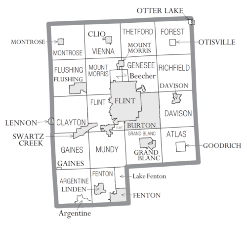 Genesee County, MI census map