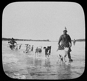 Goldi men with dog sled on Amur River LCCN2004708050