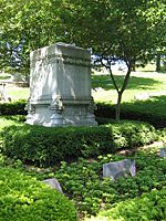 Grave of President Benjamin Harrison and his two wives in Indianapolis, Indiana