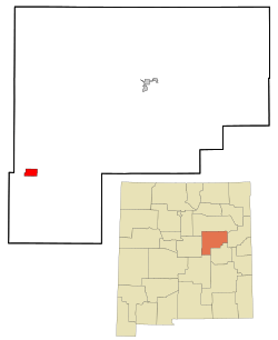 Location of Vaughn, New Mexico