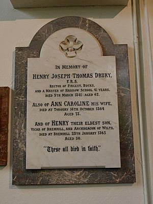 Henry Drury memorial, St Mary's, Harrow on the Hill, 2015 01