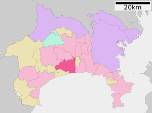 Location of Hiratsuka in Kanagawa Prefecture