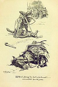 Illustration by C E Brock for Ivanhoe - opposite page424
