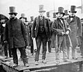 Isambard Kingdom Brunel preparing the launch of 'The Great Eastern by Robert Howlett crop