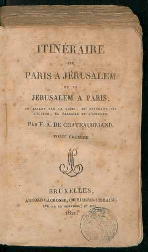 Itinéraire de Paris a Jérusalem et de Jérusalem a Paris
