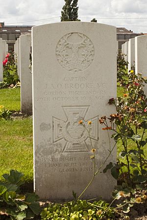 James Anson Otho Brooke gravestone at Zantvoorde British Cemetery.JPG
