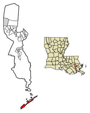 Location of Grand Isle in Jefferson Parish