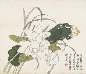 Jiezi yuan huazhuan Lotus Flowers, Leaf from the Mustard Seed Garden Painting Manual