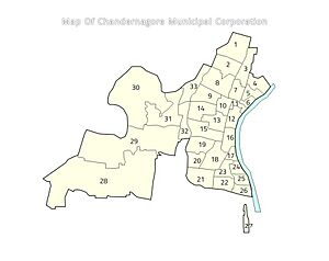 Map Of Chandernagore Municipal Corporation
