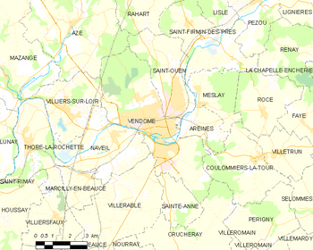 Map of the commune of Vendôme