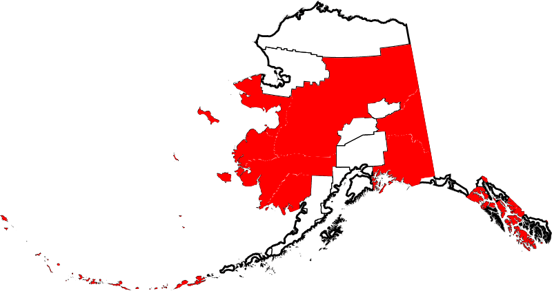 Image Map Of Alaska Highlighting Unorganized Borough 1139