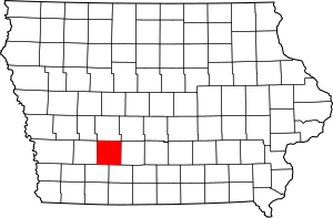 Map of Iowa highlighting Adair County