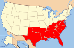 Map of USA South