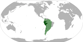 Location of the Viceroyalty of Peru: initial (light green) and final de jure territory (dark green)