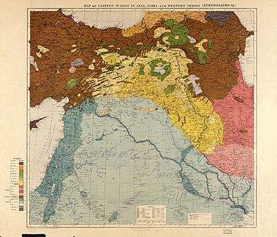 Maunsell's map, Pre-World War I British Ethnographical Map of eastern Turkey in Asia, Syria and western Persia 01