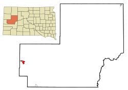 Location in Meade County and the state of South Dakota
