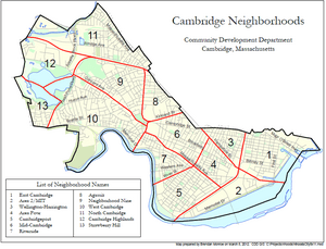 Neighborhood Map of Cambridge, MA