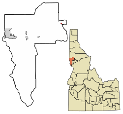 Location of Peck in Nez Perce County, Idaho.