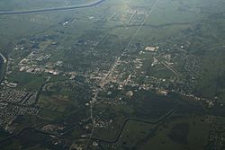 Aerial view of the town in 2013