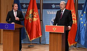 Olivér Várhelyi and Zdravko Krivokapić