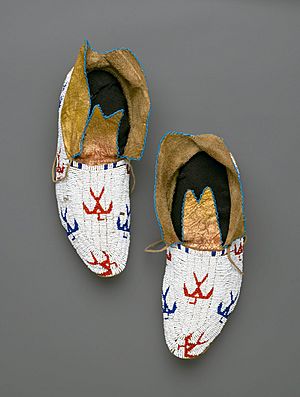 Osage (Native American). Pair of Moccasins, early 20th century
