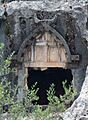 Pinara Ancient Lycian City Fethiye Turkey several Rock Tombs detail