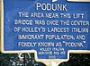 Podunk sign in Holley NY