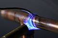 Propane torch soldering copper pipe