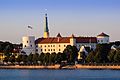 Riga Castle seen across the river Daugava 