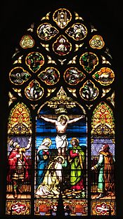 Saint Raphael Catholic Church (Springfield, Ohio) - stained glass, the Crucifixion