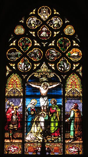 Saint Raphael Catholic Church (Springfield, Ohio) - stained glass, the Crucifixion